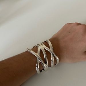 Stella & Dot Silver Odette Cuff Bracelet
